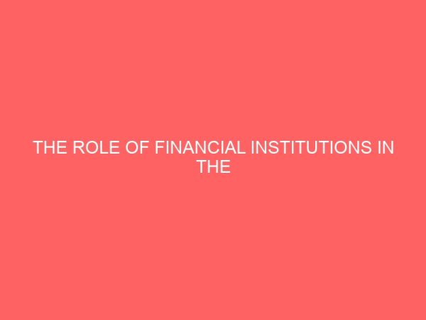 the role of financial institutions in the development of nigeria economy 18163