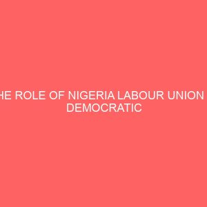 the role of nigeria labour union in democratic consolidation in nigeria 39488