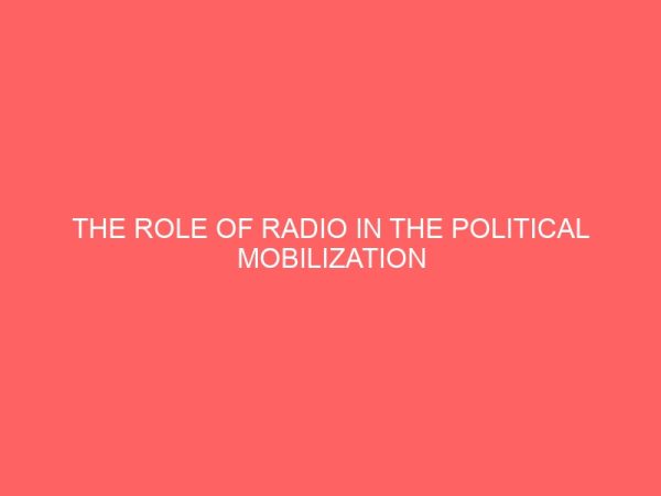 the role of radio in the political mobilization of women in nigeria 13502