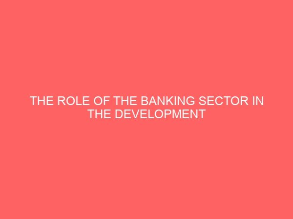 the role of the banking sector in the development of smes in nigeria 17996