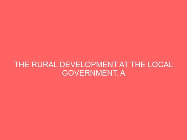 the rural development at the local government a case study of gboko 35770