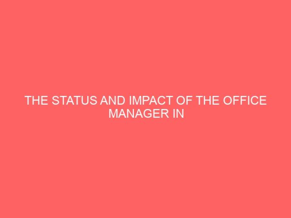 the status and impact of the office manager in the labour market 40292