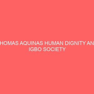 thomas aquinas human dignity and igbo society 40281