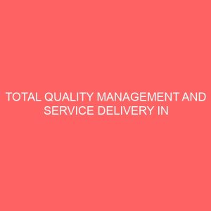 total quality management and service delivery in the local government system total quality management and service delivery in the local government system 39368