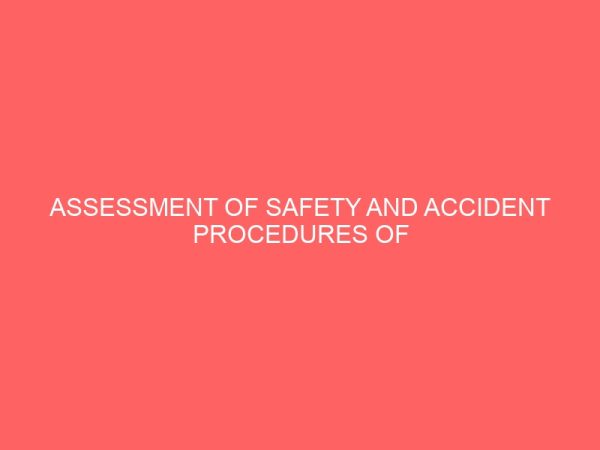 assessment of safety and accident procedures of hotel 109631