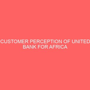 customer perception of united bank for africa uba plc services in lokoja 109469