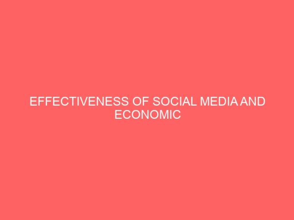 effectiveness of social media and economic development in ini local government area 109274