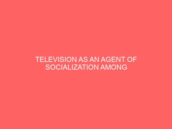 television as an agent of socialization among teenagers in warri metropolis a study of silverbird television 109172
