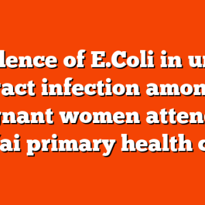 Prevalence of E.Coli in urinary tract infection among pregnant women attending Kofai primary health care